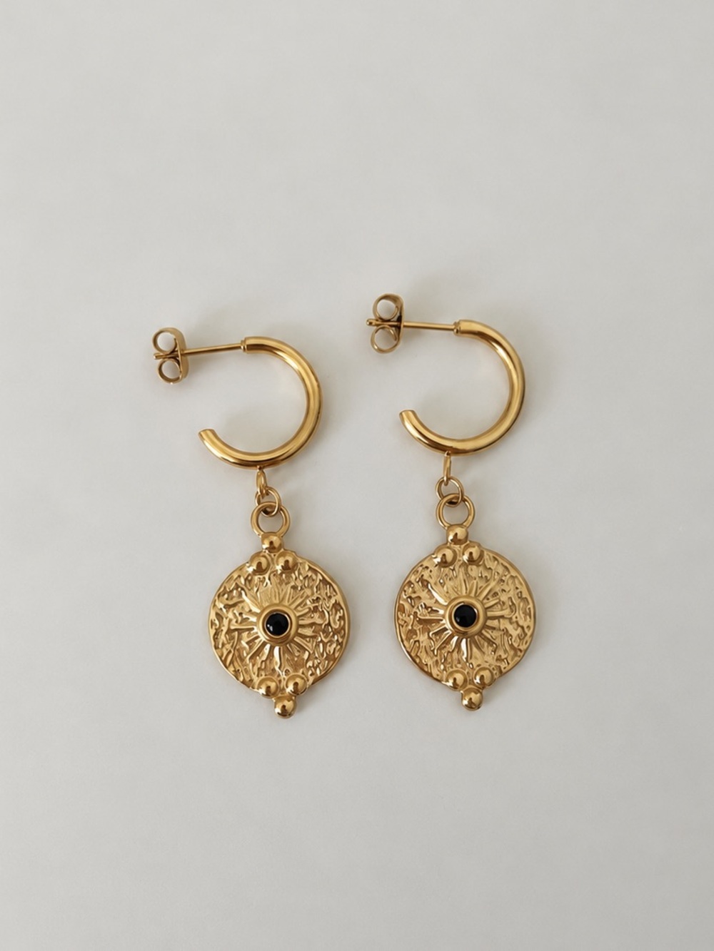 18K Gold Plated Vintage Round Hoop Earrings